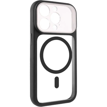Чехол TPU+PC GETMAN Moon Clear with Magnetic Safe для Apple iPhone 15 Pro Max (6.7") Black