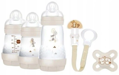 Набір для немовлят Mam Welcome to the World 2 x пляшечка 160 мл + пляшечка 260 мл + соска + підвіска для соски (9001616851230)