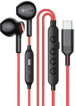 Навушники DOOSEYUON Type-C Black-Red