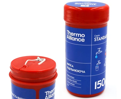 Ущільнювальна нитка Thermo Alliance Standart 150 м, з вбудованим різаком (фіксатором), для різьбових з’єднань (вода/газ)