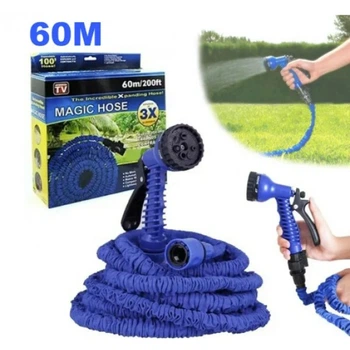 Садовый шланг для полива X-hose Pro 60м (200FT) с распылителем, синий