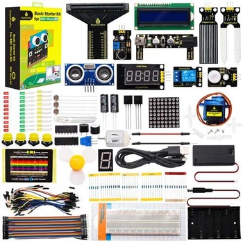 Стартовий набір BBC Microbit Keyestudio KS 4003 без плати датчики дисплей мотор реле комплект для Arduino навчання у кейсі