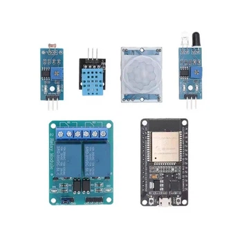 Стартовий набір ESP32 Wi Fi ESP32 WROOM 32 з датчиками дисплеєм реле та макетною платою комплект для Arduino і IoT у кейсі