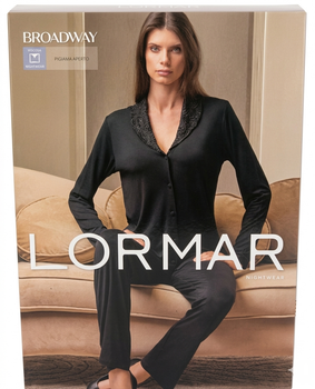 Жіноча піжама Lormar Broadway Pigiama Aperto чорна 42