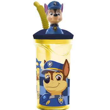 Стакан пластиковый с интегрированной соломинкой и 3D-декорацией 360мл "Paw patrol boy rescue pups" 81666 Stor