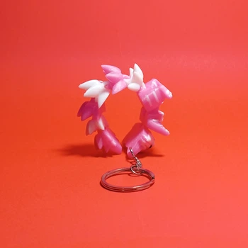 Брелок Игрушка Кот С Хвостом Fluffy Tail Cute Flexi Cat Toy Keychain Розовый 12 См 3Д Печать