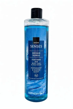 Мужской Шампунь-гель для душа Avon Senses Ocean Surge «Бодряющий океан», 500 мл