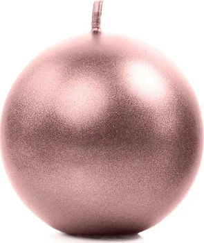 Zestaw świec PartyDeco Kula metalizowana 8 cm 6 szt. Różowe złoto (ZES5900779107526)