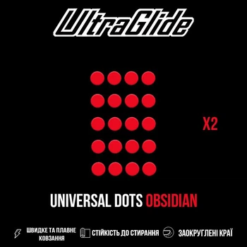 Универсальные Глайды для мыши Ultraglide OBSIDIAN Universal Dots 2.5D(40в1)тефлоновые ножки скейты PTFE Skates