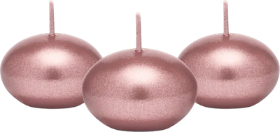 Zestaw świec pływających PartyDeco Dysk metalizowane 4 cm 50 szt. Różowe złoto (ZES5900779107502)