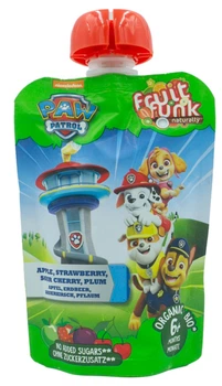 Органічне фруктове пюре яблуко, полуниця, вишня, слива Fruit Funk 90 г (21498197)