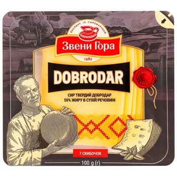 Сир твердий Добродар 50% Звени Гора 100 г (21502733)