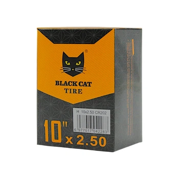 Камера 10 кривой ниппель (2.50) BLACK CAT (на электросамокат)