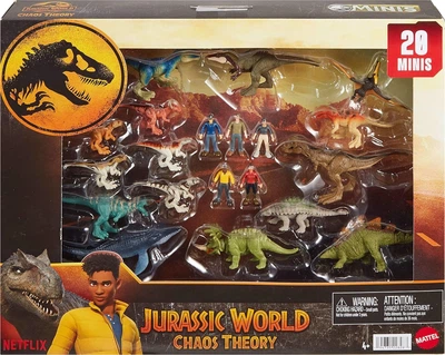 Набор из 20 мини фигурок Динозавры Мир Юрского Периода Jurassic World Chaos Theory Mini Figures 20 Pack Mattel (HXF58)