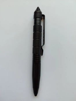 Ручка тактическая Tactical Pen с клипсой стеклобоем алюминиевый корпус черная