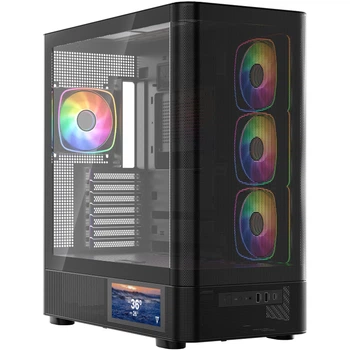 Корпус Modecom VOLCANO AQ400 ARGB MIDI SIDE LCD 6,2” 4x120mm fans ATX чорний(TDB_A27674D13EB9)