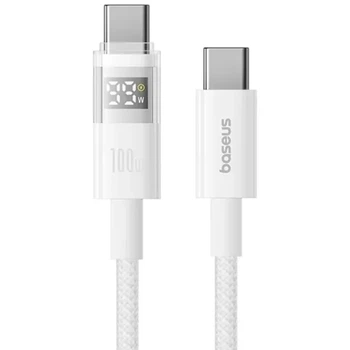 Дата кабель Baseus Display 2 Type-C to Type-C 100W (1m) (P10382702) (Moon White) (251617)