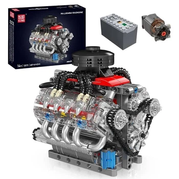 Конструктор Mould King 10171, Двигун Chevy LSX454 V8 з моторизацією, 487 деталей