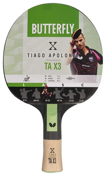 Ракетка для настільного тенісу Butterfly Tiago Apolonia TAX3, червона