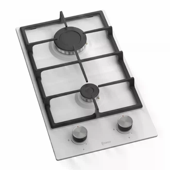 Газовая варочная поверхность Domino Perfelli PERLA M32C BIANCO, белая эмалированная рабочая поверхность на кухню на 2 конфорки