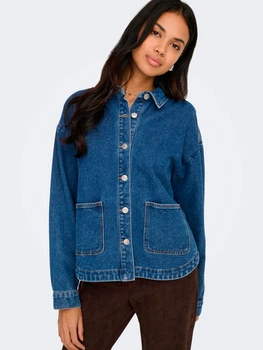 Джинсова куртка жіноча ONLY 15372651 L Medium Blue (5715871931555)