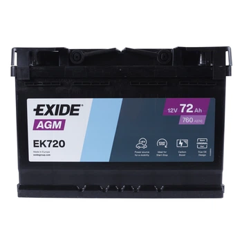 Автомобільний акумулятор EXIDE AGM 6CT 72Ah R+ EK720