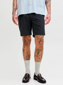 Шорти бавовняні короткі чоловічі Jack & Jones 12229629 M Black (5715829876747)