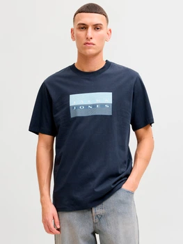Футболка хлопковая длинная мужская Jack & Jones 12289863 L Outer Space (5715826442181)