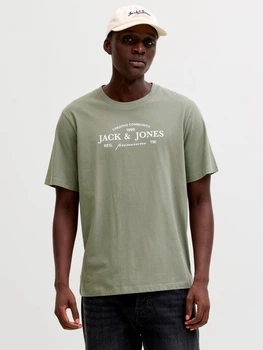 Футболка бавовняна довга чоловіча Jack & Jones 12298017 M Smokey Olive (5715868965938)