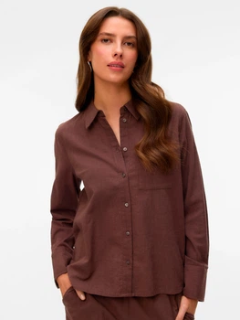 Сорочка бавовняна жіноча Vero Moda 10344941 S Chocolate (5715871577883)