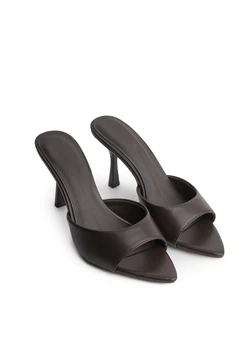 Мюлі жіночі на підборах Meideli 8105/Chocolate/Ecoleather/H881-2/B 39 Коричневий