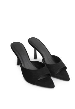 Мюлі жіночі на підборах Meideli 8105/Black/Ecosuede/H881-3/B 36 Чорний