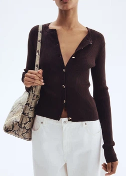 Кардиган H&M 13318 Темний коричневий XL (1299)