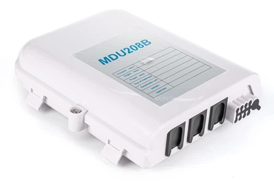 Бокс оптичний RCI MDU 208B (IP54, зовнішній на 3 кабельні вводи, 8 виводів для FTTH патчкордів)