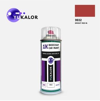 Фарба автомобільна аерозольна YUKALOR CBOX 9932 bright red m 400 мл