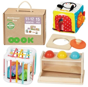 Zestaw edukacyjny Woopie Green Pudełko sensoryczne Montessori 5w1 (5906280658175)