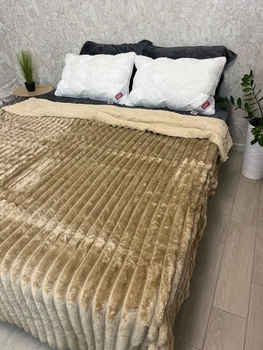 Теплый плед шарпей Евро 200х230 Беж (Д-al25-shov-001-02)