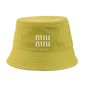 Молодежная панама "miu-miu" Горчичный