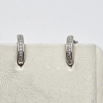 Сережки кольца серебряные с кубическим цирконием 1,9 г