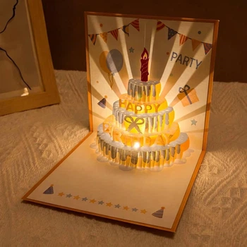 Музична та світна листівка Happy Birthday
