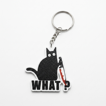 Брелок "What?" - Кот с ножом