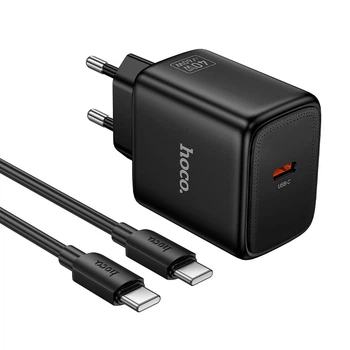 Адаптер сетевой HOCO C to C cable Profit single port PD charger set N83 |1Type-C, 40W/3A, PD/QC|