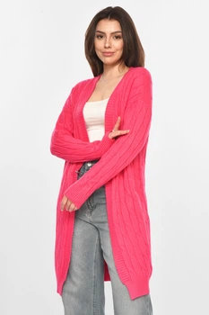 Кардиган женский однотонный розового цвета Fashion размер 46-48 (213279)