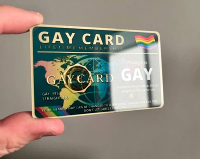 Пластиковая карта «Gay Card» — оригинальный сувенир, шуточный подарок, глянцевая, 86×54 мм