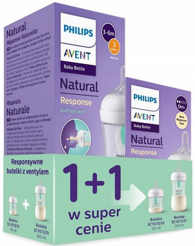 Набір пляшок для годування Philips Avent Natural Response 125 мл + 260 мл (ZES8720689043489)
