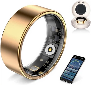 Смарт-кольцо BJ02 UouNeaCo фитнес трекер IP68 Bluetooth золотое (размер 10)