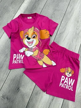Дитячий літній костюм для дівчинки PAW Patrol Скай (футболка + шорти) Малиновий 110-116