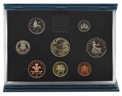 Набор банкнот Великобритания набор из 8 монет 1995 Proof 1, 2, 5, 10, 20, 50 пенсов, 1, 2 фунта в сувенирной упаковке