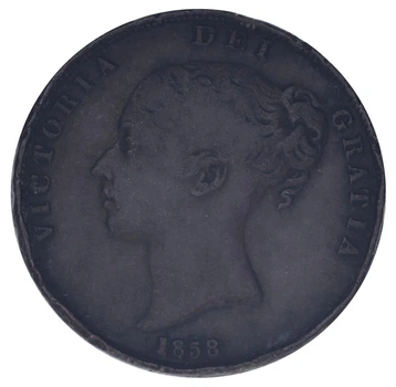 Монета Великобритания 1 пенни 1858 F-VF