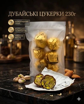 Дубайские шоколадные конфеты LUX с фисташкой и миндалем премиум ассорти 6 шт 230 г